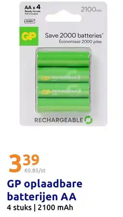 Action GP oplaadbare batterijen AA aanbieding