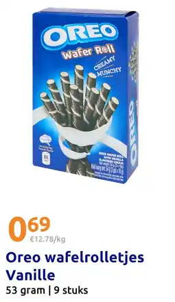 Action Oreo wafelrolletjes Vanille aanbieding