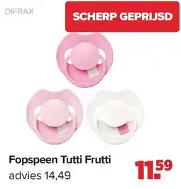 Baby-Dump DIFRAX Fopspeen Tutti Frutti aanbieding