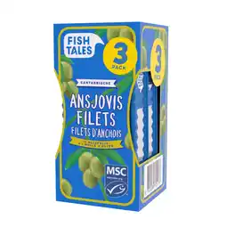 Albert Heijn Fish Tales Ansjovisfilets in olijfolie 3-pack aanbieding