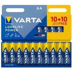 PLUS Varta Longlife Power AA Pack 20-pack aanbieding