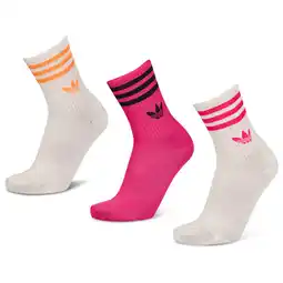 Foot Locker Adidas Mid Cut Crew 3 Pack Sokken Unisex - Wit - Maat 37-39 aanbieding