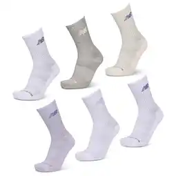 Foot Locker New Balance Crew 6 Pack Sokken Unisex - Wit - Maat 35-38 - Katoen aanbieding