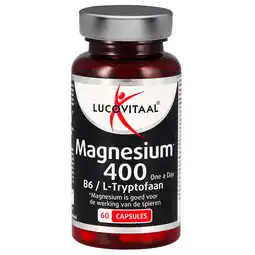 Holland & Barrett 2+3 gratis | Lucovitaal Magnesium 400mg B6 / L-Tryptofaan - 60 capsules aanbieding