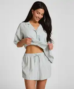 Hunkemoller Hunkemöller Linnen Pyjama Short Blauw aanbieding