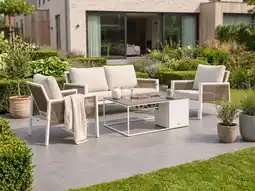 Kees Smit + 10% kassakorting | Manifesto Alzano/Cosidesign Line stoel-bank loungeset met vuurtafel 4-delig aanbieding