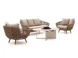 Kees Smit + 10% kassakorting | Intenso Stila/Cosiloft Novi stoel-bank loungeset met vuurtafel 4-delig aanbieding