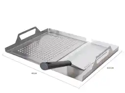 Kees Smit + 10% kassakorting | Boretti barbecue 2-in-1 grill tray met spatel 31,5x7,5x43cm aanbieding