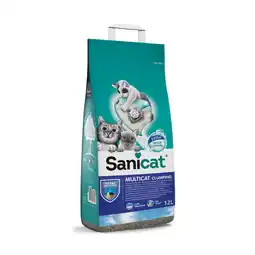 Zooplus 40% Korting! 2 x 6L/ 8L/ 10L of 12L Sanicat kattenbakvulling - Klonterend Multicat 2 x 12 l aanbieding
