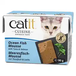 Zooplus 12x90g Catit Cuisine Mousse Tonijn met Zalm nat kattenvoer aanbieding