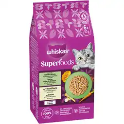 Zooplus 6x30g Kiplever & tonijn Whiskas 1+ Superfoods Gemengde Selectie in Gelei Natvoer voor Katten aanbieding
