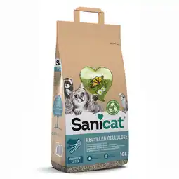 Zooplus 40% Korting! 2 x 6L/ 8L/ 10L of 12L Sanicat kattenbakvulling - Cellulose Kattenbakvulling 2 x 10 l aanbieding