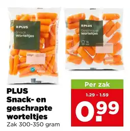 PLUS Plus snack- en geschrapteworteltjes aanbieding
