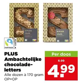 PLUS Plus ambachtelijke chocoladeletters aanbieding