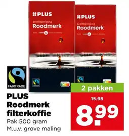 PLUS Plus roodmerk filterkoffie aanbieding