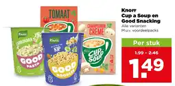 PLUS Knorr cup a soup en good snacking aanbieding