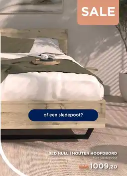 TotaalBED Bed hull houten hoofdbord aanbieding