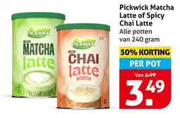 Hoogvliet Alle Pickwick Matcha Latte of Spicy Chai Latte aanbieding