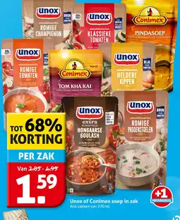 Hoogvliet Unox of Conimex Soep in Zak aanbieding