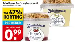 Hoogvliet Alle Zuivelhoeve Boer'n yoghurt muesli aanbieding