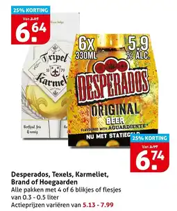 Hoogvliet Desperados, Texels, Karmeliet, Brand of Hoegaarden aanbieding
