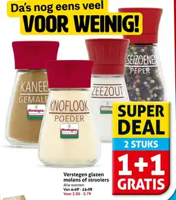 Hoogvliet Alle Verstegen glazen molens of strooiers aanbieding