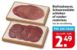 Hoogvliet Biefstukworst, Schwarzwälder schinken of runder-rookvlees aanbieding