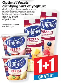 Coop Optimel Vezels drinkyoghurt of yoghurt aanbieding