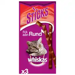 Pets Place Whiskas Sticks - Kauwsnacks - 18 g Rund aanbieding