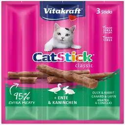 Pets Place Vitakraft Cat-Stick Mini Eend - Konijn - Kauwsnacks - 3 stuks Eend&Konijn aanbieding