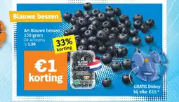 Albert Heijn AH Blauwe bessen 150 gram aanbieding