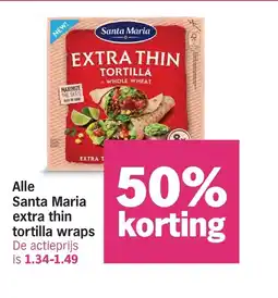 Albert Heijn Alle Santa Maria extra thin tortilla wraps aanbieding