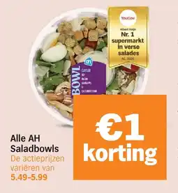 Albert Heijn Alle AH Saladbowls aanbieding