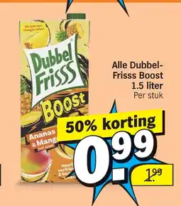 Albert Heijn Alle Dubbel-Frisss Boost 1.5 liter aanbieding