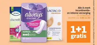 Albert Heijn Alle A-merk incontinentie- en intieme verzorging aanbieding