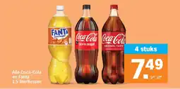 Albert Heijn Alle Coca-Cola en Fanta 1.5 literflessen aanbieding