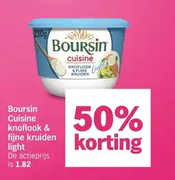 Albert Heijn Boursin Cuisine knoflook & fijne kruiden light aanbieding