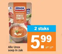 Albert Heijn Alle Unox soep in zak aanbieding