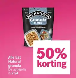 Albert Heijn Alle Eat Natural granola aanbieding