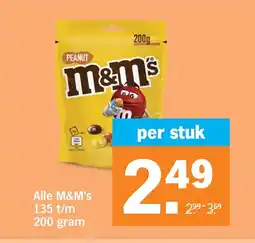 Albert Heijn Alle M&M's 135 t/m 200 gram aanbieding
