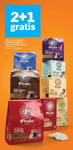 Albert Heijn Alle Perla koffiepads, snelfiltermaling en cups voor Dolce Gusto aanbieding