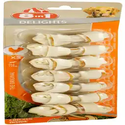 Pets Place 8in1 Delights Kauwknoop - Kauwsnacks - Kip XS aanbieding