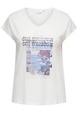 Wehkamp ONLY CARMAKOMA T-shirt wit aanbieding