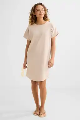 Wehkamp BEACHWAVE sweatjurk beige aanbieding