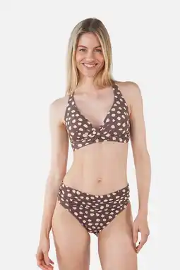 Wehkamp Barts high waist bikinibroekje Dauna bruin/ecru aanbieding