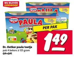 Nettorama Dr. Oetker paula toetje aanbieding