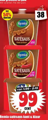 Dirk Remia satésaus kant & klaar aanbieding