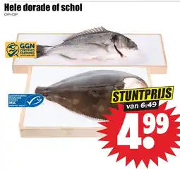 Dirk Hele dorade of schol aanbieding