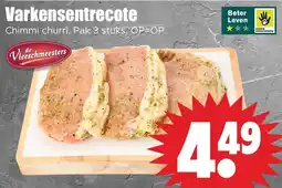 Dirk Varkensentrecote Chimmi churri. Pak 3 stuks. OP=OP aanbieding