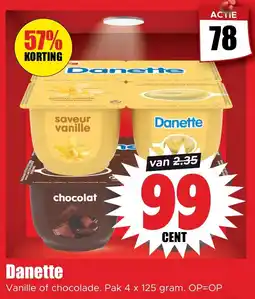 Dirk Vanille of chocolade. Pak 4 x 125 gram. aanbieding